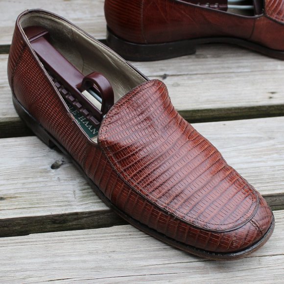 Vintage Cole Haan Brown Lizard Skin Loafers, Women's 9 B, Made in Italy, EUC - Picture 5 of 12